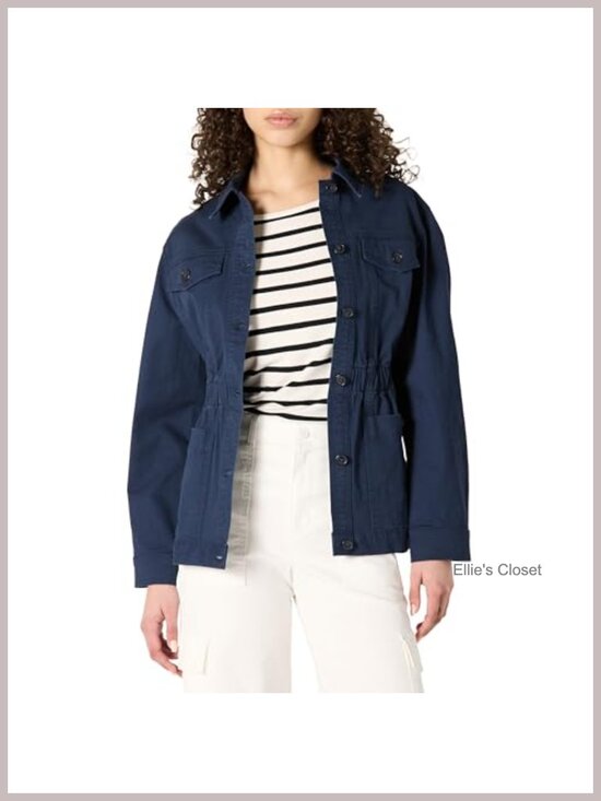 Jackets & Blazers - Women's Relaxed-Fit Dropped Shoulder Cotton Twill Jacket